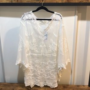 Cute embroidered blouse or beach coverup